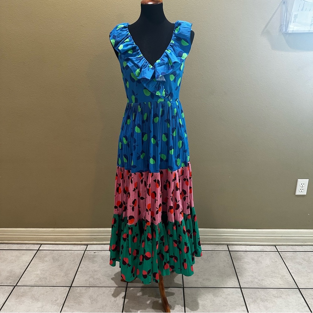 Kate Spade Blue, Pink, and Green Ruffle Dress - Picture 7 of 16